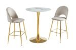 Pink Bar Table with Gold Legs