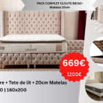 Complete Pack Studded Storage Bed + 20cm Mattress