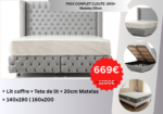 Complete Pack Studded Storage Bed + 20cm Mattress - Image 2