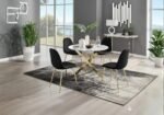Round Table With Chairs With Gold Legs