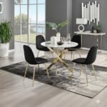 Round Table With Chairs With Gold Legs