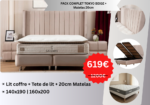Complete Pack TOKYO Beige Storage Bed + 20cm Mattress