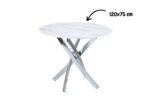 Jessica Dining Table, White Marble Top, Chrome Legs - Image 2