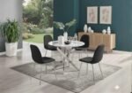Round Table With Chairs and Silver Legs - Image 3