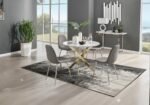 Round Table With Chairs With Gold Legs - Image 2