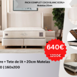 Complete Pack COCO White Ecru Storage Bed + 20cm Mattress
