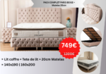Complete Pack PARIS Storage Bed + 20cm Mattress