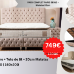 Complete Pack PARIS Storage Bed + 20cm Mattress
