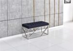 Geomag Upholstered Velvet Bench with Chrome Legs - Image 2