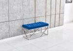 Geomag Upholstered Velvet Bench with Chrome Legs