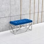 Geomag Upholstered Velvet Bench with Chrome Legs