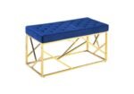 Geomag Upholstered Velvet Bench with Gold Legs - Image 3