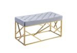 Geomag Upholstered Velvet Bench with Gold Legs - Image 2