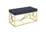 Geomag Upholstered Velvet Bench with Gold Legs