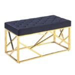 Geomag Upholstered Velvet Bench with Gold Legs