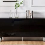 Baroque Lacquered Buffet with Chrome Legs