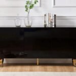 Baroque Lacquered Buffet with Gold Legs