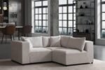 Azra Modular Chenille Sofa, Off-White - Image 5