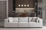 Azra Modular Chenille Sofa, Off-White - Image 4