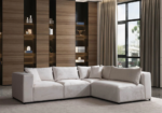 Azra Modular Sofa in Off-White Velvet