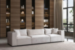 Azra Modular Sofa in Off-White Velvet - Image 2