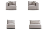 Azra Modular Sofa in Off-White Velvet - Image 14