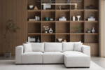 Elegance Chenille Modular Sofa Off-White 3+1 Ottoman - Image 6