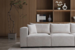 Elegance Chenille Modular Sofa Off-White 3+1 Ottoman - Image 3