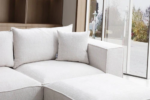 Elegance Chenille Modular Sofa Off-White 4+1 Ottoman - Image 5