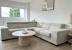 Karola Convertible Sofa in Marbella Cream and Anthracite Fabric - Image 5