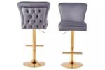 ENZO anthracite upholstered gold bar stool (2 pieces)
