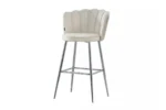 E Bar stool nymphea Velvet Chrome