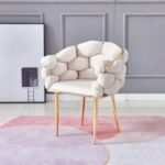 SET OF 4 GOLD VELVET BALLOON CHAIRS