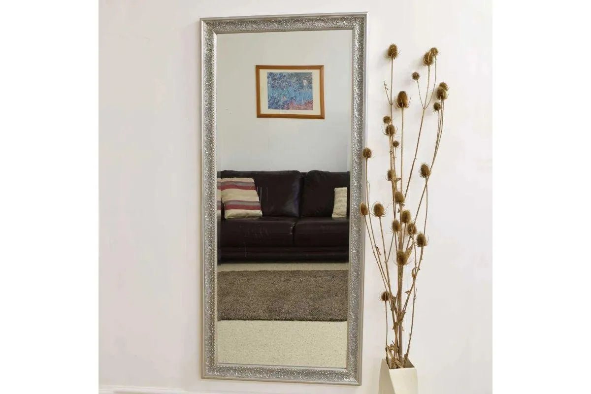 The Silver Coated Dress Mirror in Shabby Chic Style Measuring
