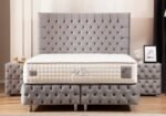 LAGOS GREY Storage Bed - Tufted Velvet