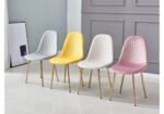 Set of 4 Scandinavian Bee Gold Velvet Chairs - Image 2