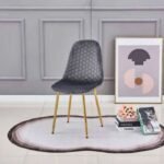 Set of 4 Scandinavian Bee Gold Velvet Chairs