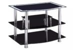 KEA Chrome TV Stand with Black Glass - Image 2