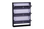 Rhinestone Shoe Cabinet with 3 Doors, Black, 110x17x80 cm - Image 2