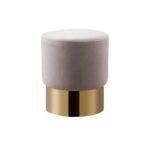 Gold Velvet Designer Pouf - Image 5