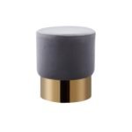 Gold Velvet Designer Pouf - Image 3