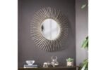 SEI Trevella Round Oversized Sunburst Wall Mirror in Champagne Gold