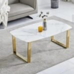 Lola Coffee Table, Gold Marble