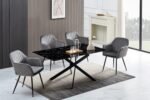 Jessica Rectangular Dining Table with Black Metal Legs