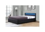 Storage Drawers Bed with LED Lights Black - Image 2