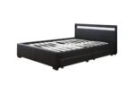 Storage Drawers Bed with LED Lights Black - Image 4