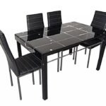TAO dining table and black chairs