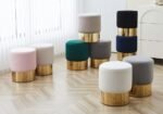 Gold Velvet Designer Pouf