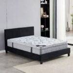 Bed With Velvet Slatted Base