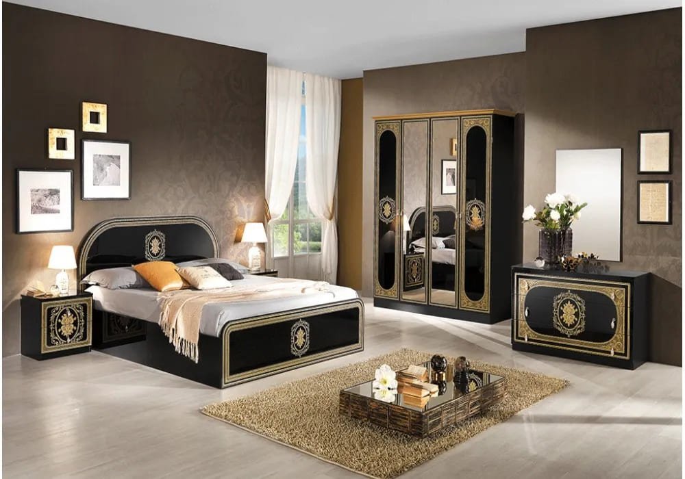 Sofia bedroom set with bed base (Black)